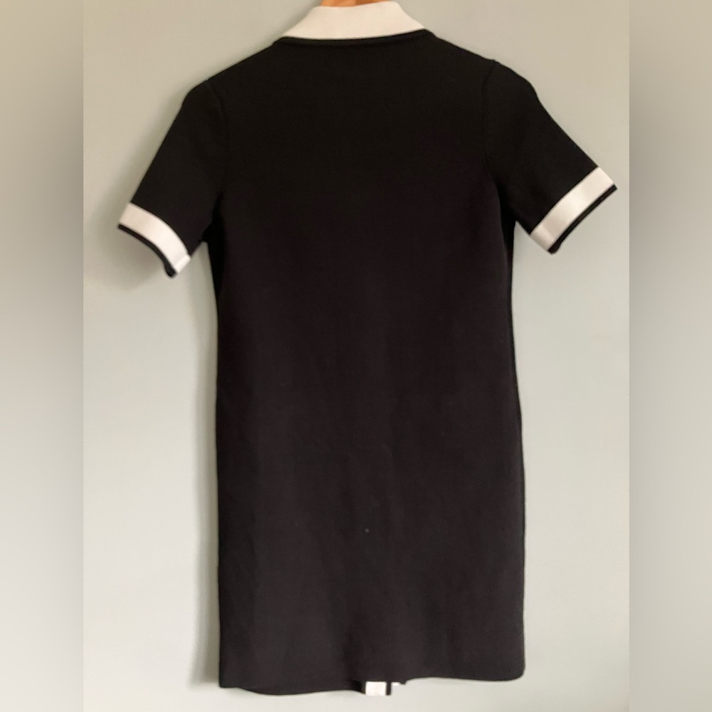 WHBM Black and White Heavy Knit Collared Cotton Blend Body Con Dress Size XS NWT - Picture 5 of 10